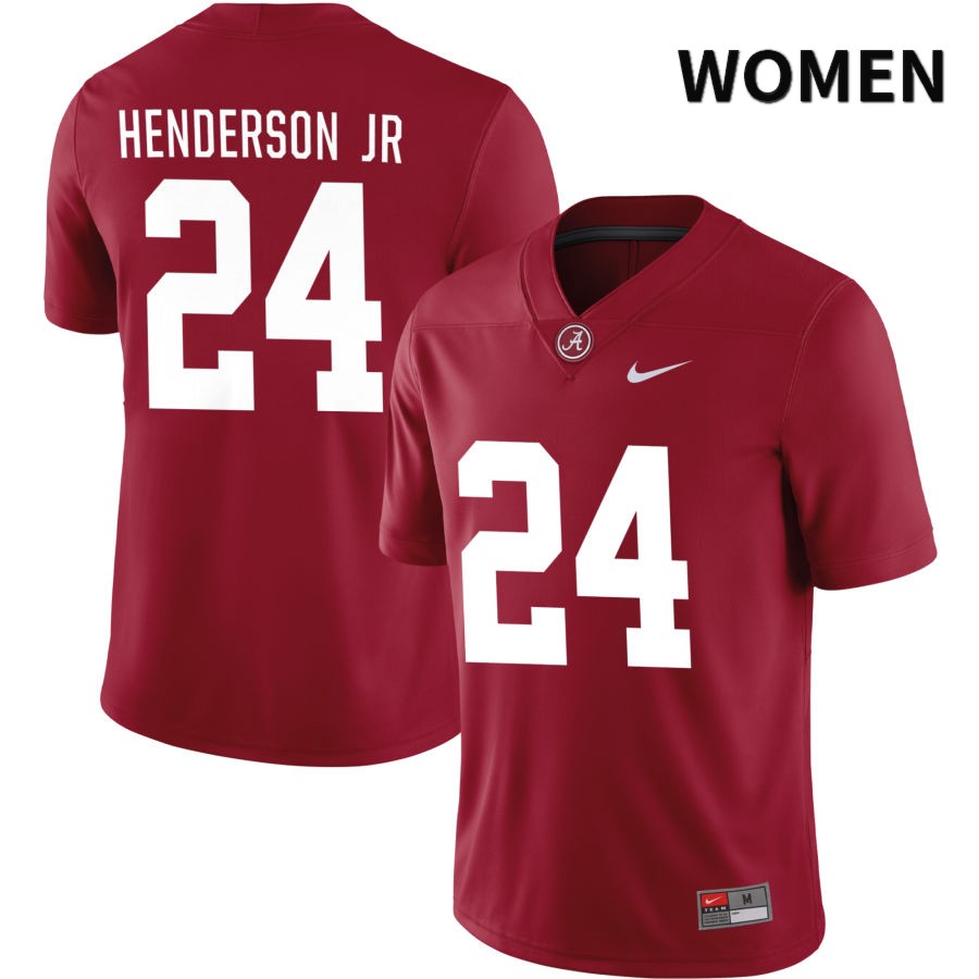 Alabama Crimson Tide Women's Emmanuel Henderson Jr #24 NIL Crimson 2022 NCAA Authentic Stitched College Football Jersey BH16Z22KO